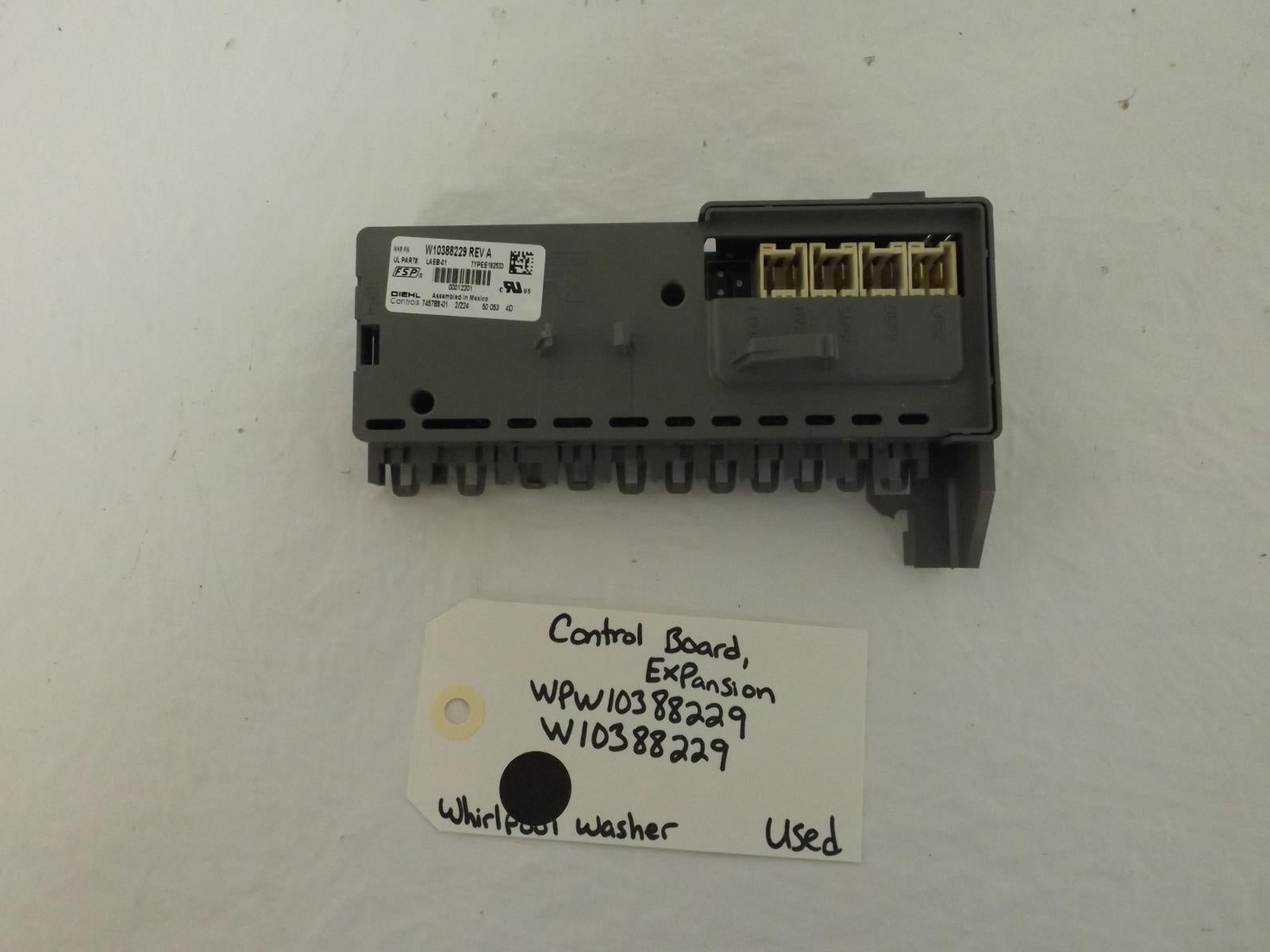 Whirlpool Washer WPW10388229 W10388229 Control Board Expansion Used Whirlpool Washer WPW10388229 W10388229 Control Board Expansion Used